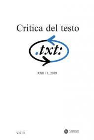 Critica del testo (2019). Vol. 22\1