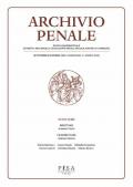 Archivio penale. Rivista quadrimestrale di diritto, procedura e legislazione penale, speciale, europea e comparata (2020). Vol. 3