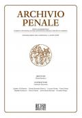 Archivio penale. Rivista quadrimestrale di diritto, procedura e legislazione penale, speciale, europea e comparata (2022). Vol. 1