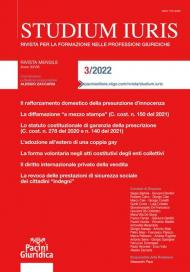 Studium iuris. Rivista per la formazione nelle professioni giuridiche (2022). Vol. 3