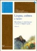 Lingua, cultura e testo. Miscellanea di studi francesi in onore di Sergio Cigada