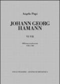 Johann Georg Hamann vol. 6-7: Officium tenebrarum 1785-1788