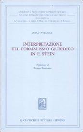 Interpretazione del formalismo giuridico in E. Stein