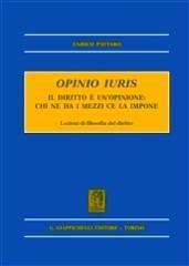 Opinio iuris. Il diritto è un'opinione: chi ne ha i mezzi ce la impone. Lezioni di filosofia del diritto