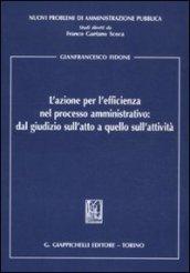 L'azione per l'efficienza nel processo amministrativo: dal giudizio sull'atto a quello sull'attività