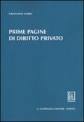 Prime pagine di diritto privato