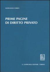 Prime pagine di diritto privato