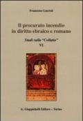 Il procurato incendio in diritto ebraico e romano. Studi sulla «Collatio» VI