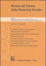 RDSS. Rivista del diritto della sicurezza sociale (2003). Vol. 2