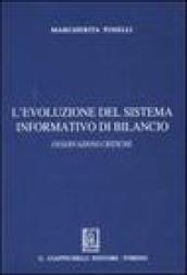 L'evoluzione del sistema informativo di bilancio. Osservazioni critiche