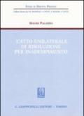 L'atto unilaterale di risoluzione per inadempimento