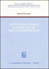 L'atto unilaterale di risoluzione per inadempimento