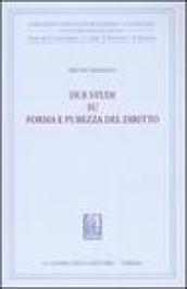 Due studi su forma e purezza del diritto