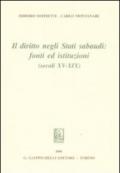 Il diritto negli Stati sabaudi. Fonti ed istituzioni (secoli XV-XIX)
