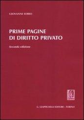 Prime pagine di diritto privato