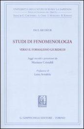 Studi di fenomenologia. Verso il formalismo giuridico?