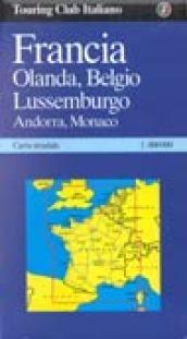 Francia. Olanda. Belgio. Lussemburgo. Andorra. Monaco 1:800.000