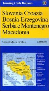 Slovenia, Croazia, Bosnia-Erzegovina, Iugoslavia, Macedonia 1:800.000