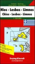 Chio, Lesbo, Lemno 1:100.000. Carta stradale. Ediz. multilingue