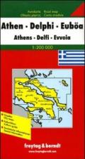Atene, Delfi, Eubea 1:200.000. Carta stradale. Ediz. multilingue