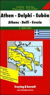 Atene, Delfi, Eubea 1:200.000. Carta stradale. Ediz. multilingue
