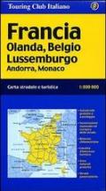 Francia. Olanda, Belgio, Lussemburgo, Andorra, Monaco 1:800.000