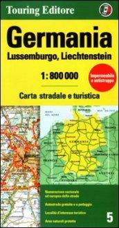 Germania, Lussemburgo, Liechtenstein 1:800.000. Carta stradale e turistica