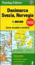 Danimarca, Svezia, Norvegia 1:800.000. Carta stradale e turistica. Ediz. illustrata