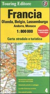 Francia. Olanda, Belgio, Lussemburgo, Andorra, Monaco 1:800.000