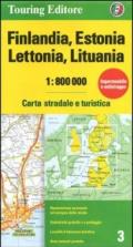 Finlandia, Estonia, Lettonia, Lituania 1:800.000. Carta stradale e turistica. Ediz. multilingue