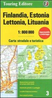 Finlandia, Estonia, Lettonia, Lituania 1:800.000. Carta stradale e turistica. Ediz. multilingue