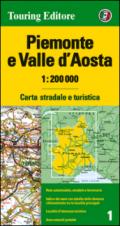 Piemonte e Valle d'Aosta 1:200.000. Carta stradale e turistica. Ediz. multilingue