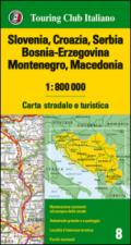 Slovenia, Croazia, Serbia, Bosnia Erzegovina, Montenegro, Macedonia 1:800.000. Carta stradale e turistica. Ediz. multilingue