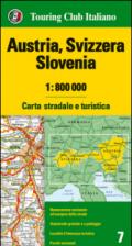 Austria, Svizzera, Slovenia 1:800.000. Carta stradale e turistica. Ediz. multilingue