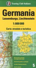 Germania, Lussemburgo, Liechtenstein 1:800.000. Carta stradale e turistica