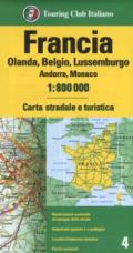 Francia. Olanda, Belgio, Lussemburgo, Andorra, Monaco 1:800.000. Carta stradale e turistica