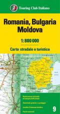 Romania. Bulgaria. Moldavia 1:800.000. Carta stradale e turistica