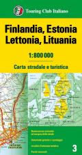 Finlandia, Estonia, Lettonia, Lituania 1:800.000. Carta stradale e turistica