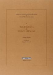 Bibliografia e indice dei nomi