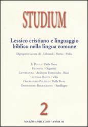 Studium (2015). 2.Lessico cristiano e linguaggio biblico nella lingua comune