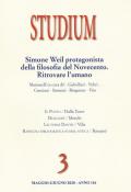 Studium (2020). Vol. 3: Simone Weil protagonista della filosofia del Novecento. Ritrovare l'umano.