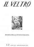 Il Veltro. Rivista della società italiana (2022). Vol. 1-2: Gennaio-giugno