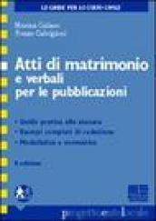 Atti di matrimonio e verbali per le pubblicazioni