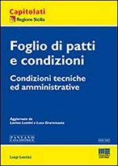 Foglio di patti e condizioni