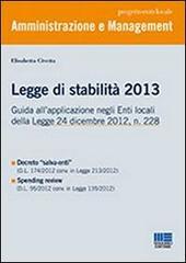 La legge di stabilità 2013