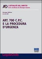 Art. 700 C.P.C. e la procedura d'urgenza