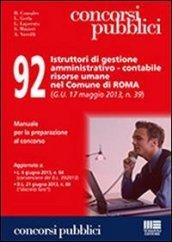 92 istruttori di gestione amministrativo-contabile risorse umane nel comune di Roma