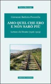 Amo quel che ero e non sarò più. Lettere dal fronte (1916-1919)