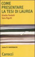 Come presentare la tesi di laurea