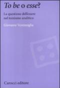 To be o esse? La questione dell'essere nel tomismo analitico